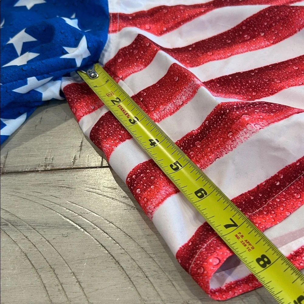 Old Navy Patriotic Swim Trunks Stars & Stripes Front Ppckets Drawstring Size M